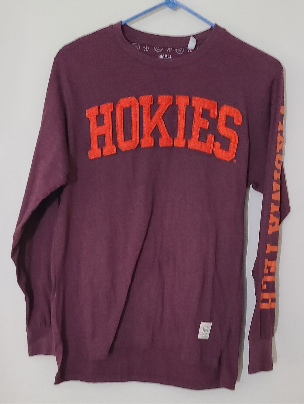 Women's Pressbox Heathered Maroon Virginia Tech Hokies Long Sleeve Small